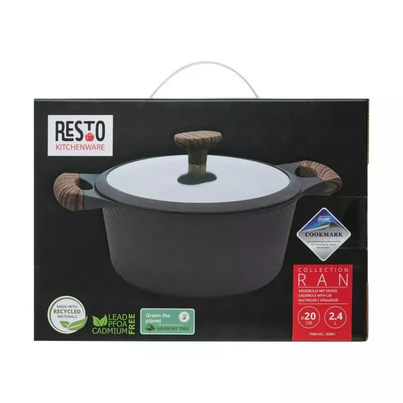 Resto Kitchenware Ran 2,4 L Rund Schwarz Holz