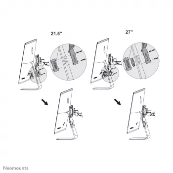 Neomounts FPMA-VESAMAC2127 iMac VESA-Adapter, Silber, Stahl, 15 kg, 100 x 100,75 x 75 mm, 100 x 100 mm, 730 g