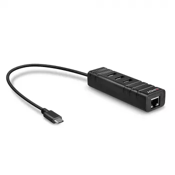 USB Hub Lindy USB 3.2 Typ-C Hub und Gigabit Ethernet Konverter