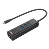 USB Hub Lindy USB 3.2 Typ-C Hub und Gigabit Ethernet Konverter