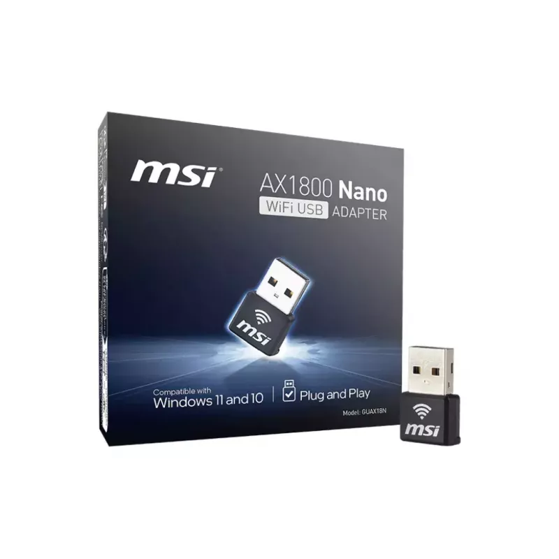 USB Adapter MSI AX1800 Nano WiFi USB 2.0 Schwarz