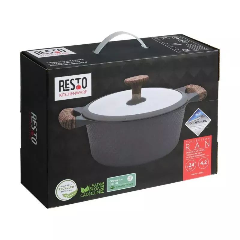 Resto Kitchenware Ran Kochtopf 4,2 l, rund, beige, Holz