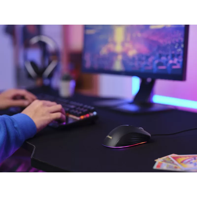 Trust GXT924 YBAR+ Maus Gaming Rechtshänder USB Typ-A Optisch 25600 DPI