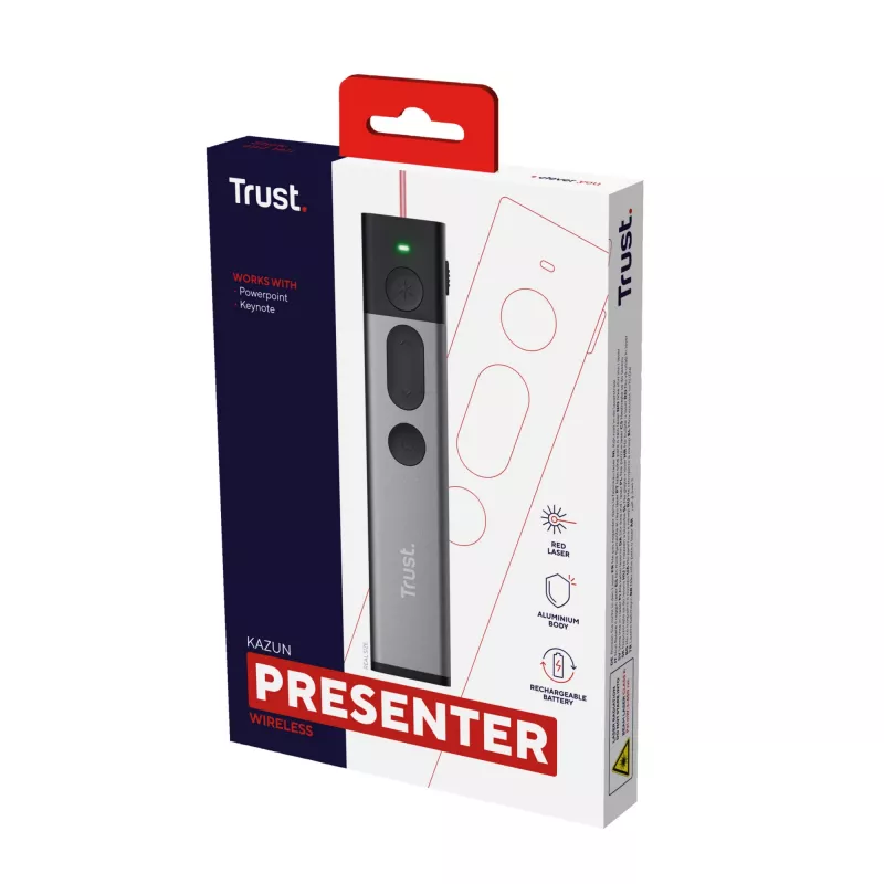 Trust Kazun kabelloser Presenter RF Aluminium, Schwarz