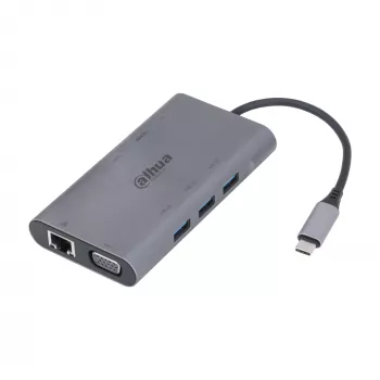 Dahua Technology 9-in-1 USB 3.1 Type-C auf USB 3.0 + HDMI + RJ45 + VGA + SD/TF + PD Dockingstation