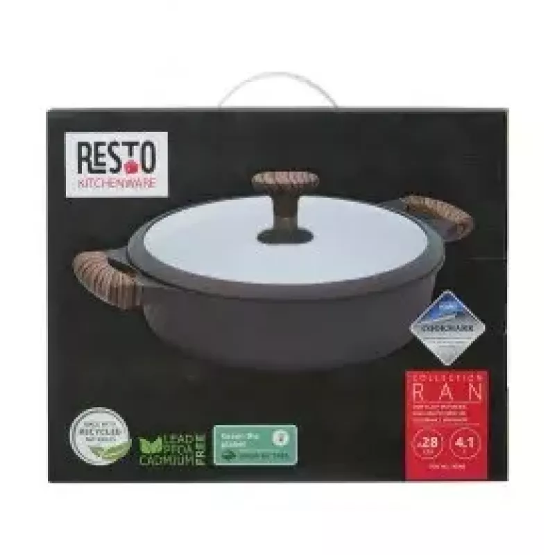 Resto Kitchenware 93906 Multitopf, schwarzes Aluminium, 4,1 l, 28 cm
