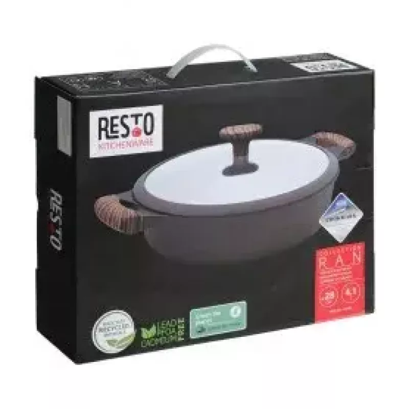 Resto Kitchenware 93906 Multitopf, schwarzes Aluminium, 4,1 l, 28 cm