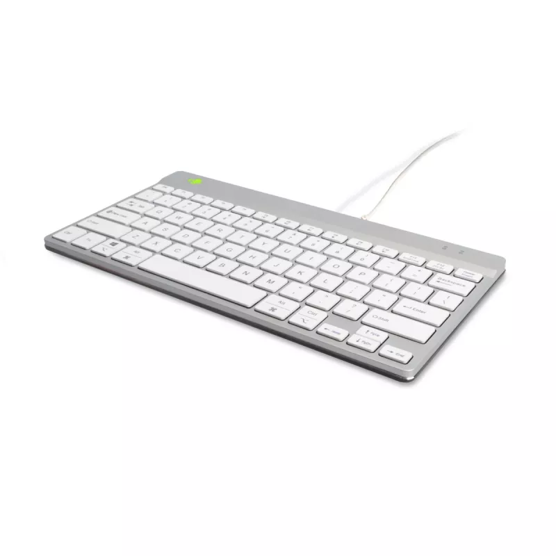 R-Go Tools Ergonomische Tastatur R-Go Compact Break, kompakte Tastatur mit Pausensoftware, QWERTY (US), kabelgebunden, weiß