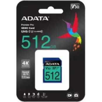 Flash Memory ADATA 512GB SDXC UHS-I Class 10 ASDX512GUI3V30S-R