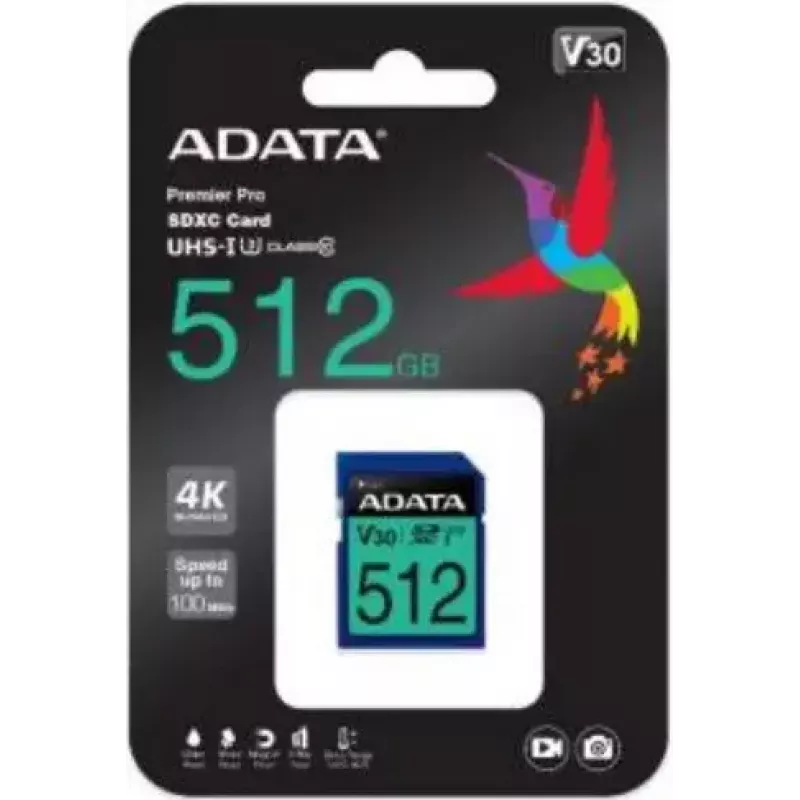 Flash Memory ADATA 512GB SDXC UHS-I Class 10 ASDX512GUI3V30S-R