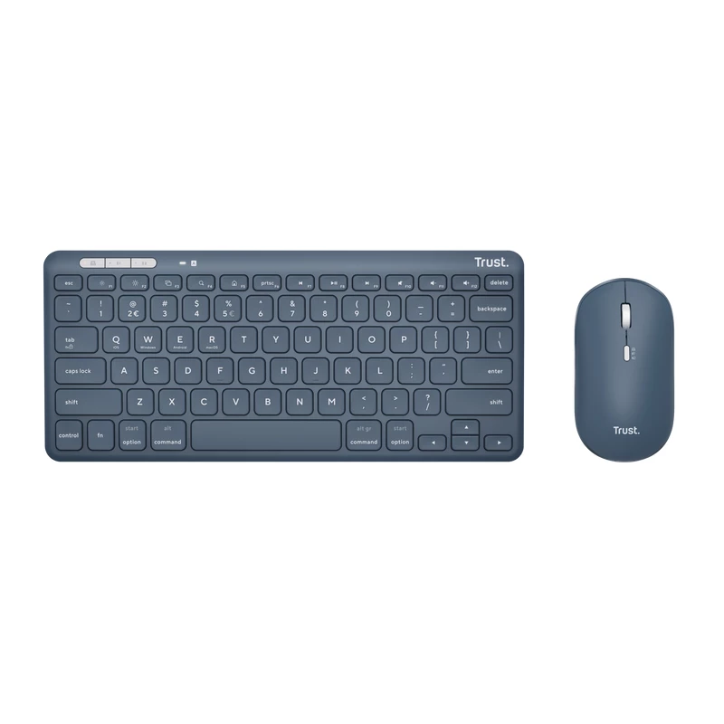 Trust Lyra Tastatur Maus enthalten Büro RF Wireless + Bluetooth QWERTY US-Englisch Blau