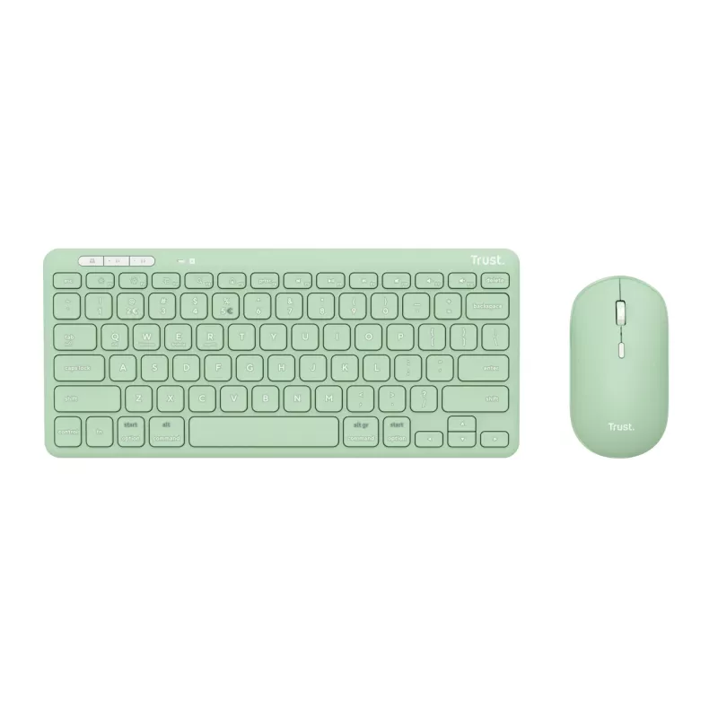 Trust Lyra Tastatur und Maus im Set Office RF Wireless + Bluetooth QWERTY US English Grün