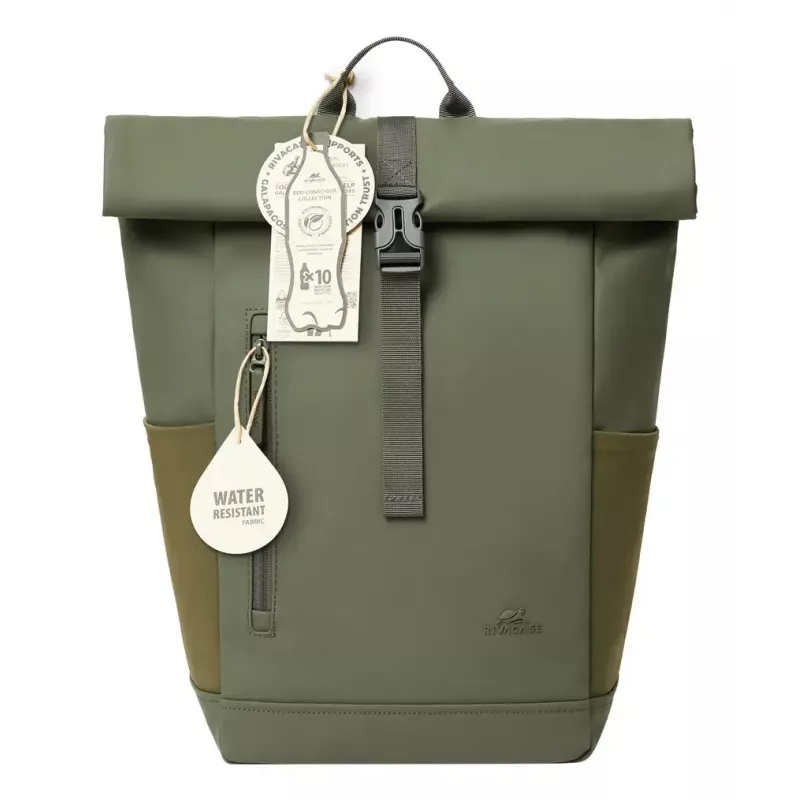 Reiserucksack Rivacase Eden olive PU-Leder Polyester rPET 250x160x430mm
