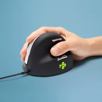 R-Go Tools Ergonomische Maus R-Go HE Break mit Break-Software, mittel (Handgröße 165-185 mm), rechtshändig, kabelgebunden, schwarz
