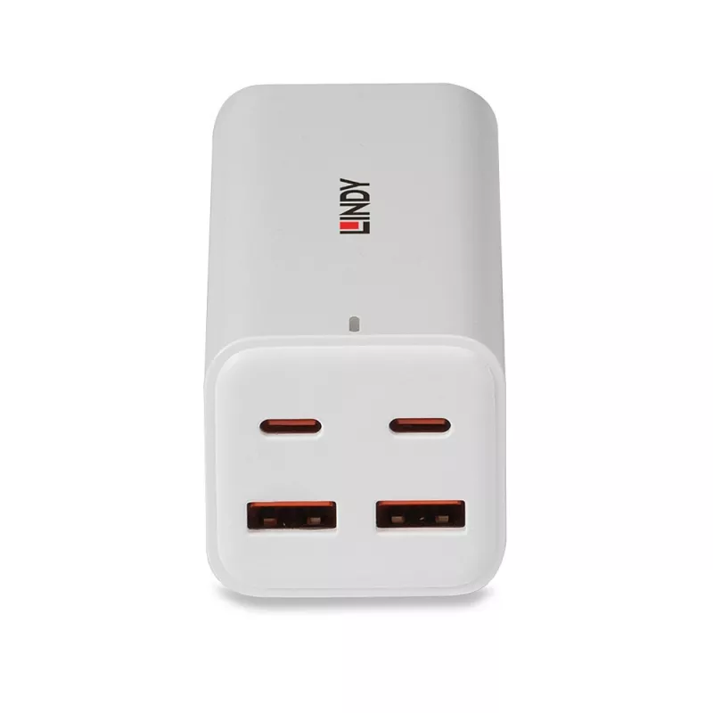 Ladegerät Lindy 100W 4-Port USB Typ A & C GaN-Ladegerät Indoor AC Universal
