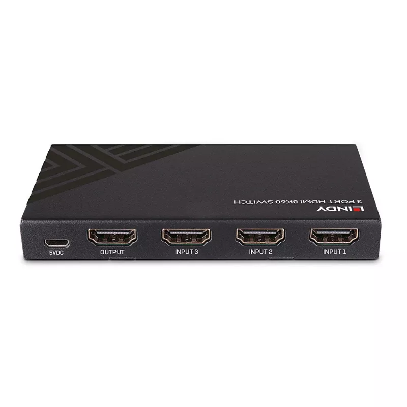 Lindy 3 Port HDMI 8K60 Switch HDMI USB Micro-USB Schwarz 4320p 48 Gbit/s
