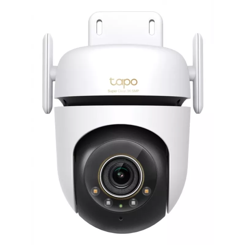 TP-Link Outdoor Pan/Tilt Sicherheits-Wi-Fi-Kamera SPEZ: 3K 5MP (2880x1620), 2,4 GHz, 2 × externe Antennen, 1 × Ethernet-Anschluss, horizontal 360°