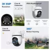 TP-Link Outdoor Pan/Tilt Sicherheits-Wi-Fi-Kamera SPEZ: 3K 5MP (2880x1620), 2,4 GHz, 2 × externe Antennen, 1 × Ethernet-Anschluss, horizontal 360°