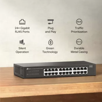 TP-Link LS1024G Netzwerk-Switch Unmanaged Gigabit Ethernet (10/100/1000) Schwarz