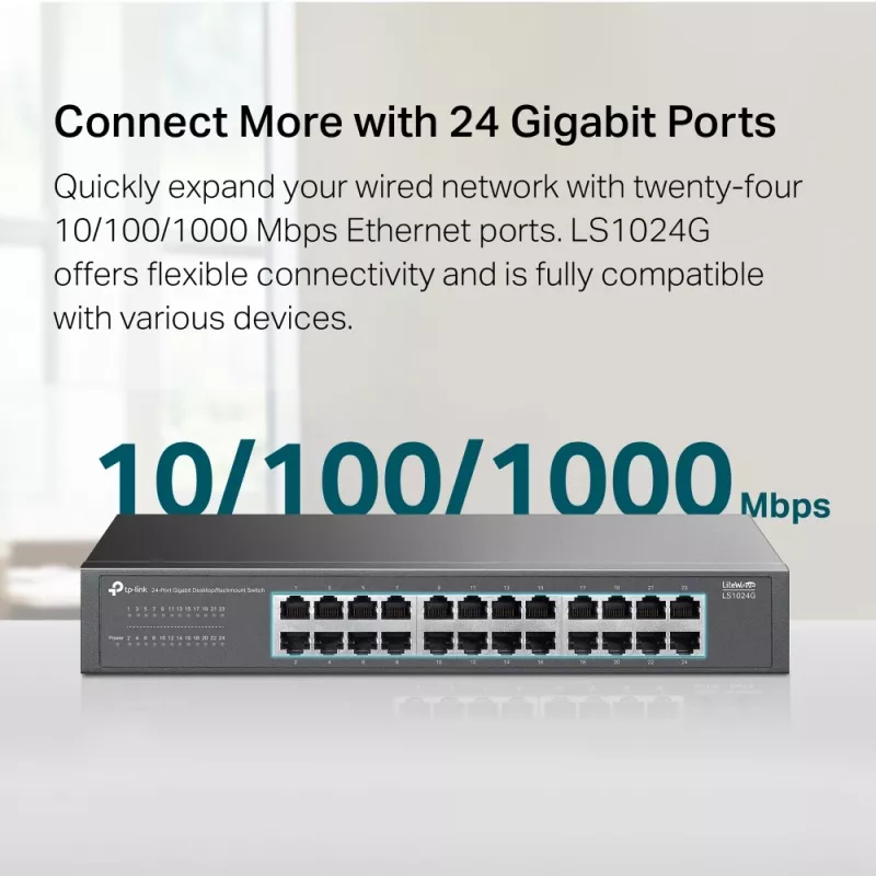 TP-Link LS1024G Netzwerk-Switch Unmanaged Gigabit Ethernet (10/100/1000) Schwarz