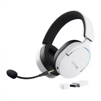 Trust GXT 491W FAYZO Headset Kabelgebunden & Kabellos Head-Band Gaming USB Typ-C Bluetooth Schwarz, Weiß
