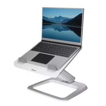 Fellowes Laptopstand für den Schreibtisch – Hana LT Laptopständer für Zuhause und das Büro – Verstellbarer Laptopständer mit 3 Höheneinstellungen – Max. Monitorgröße 19 Zoll, Max. Gewicht 4,5 kg – Weiß