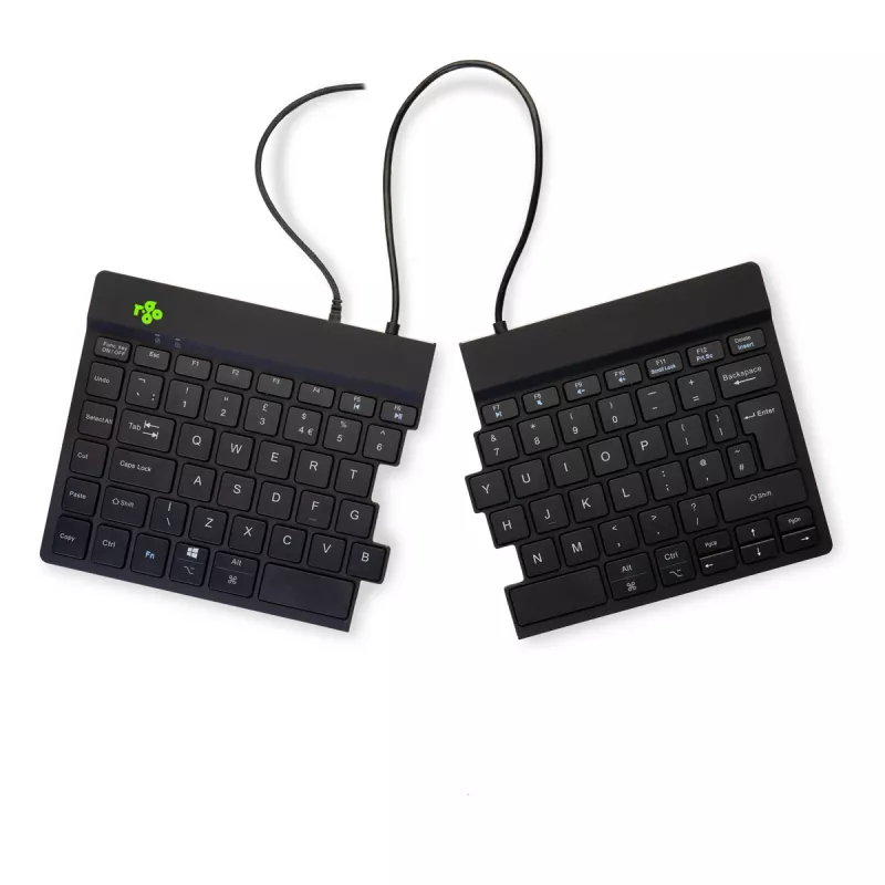 R-Go Tools Ergonomische Tastatur R-Go Split Break v2 mit Break-Software, ergonomische geteilte Tastatur, QWERTY (UK), Kabelgebunden, schwarz