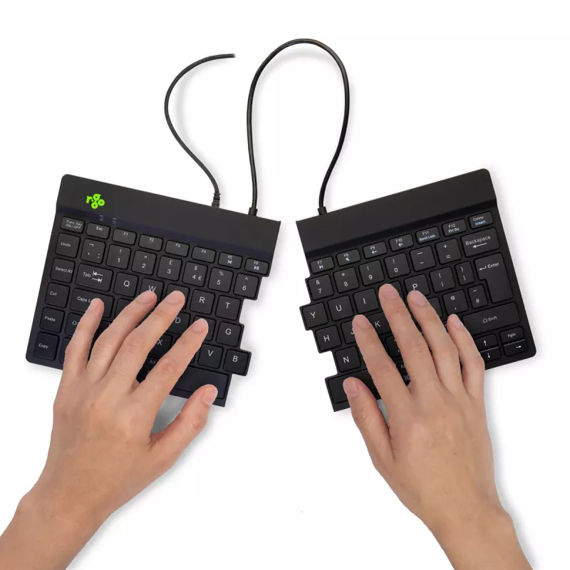 R-Go Tools Ergonomische Tastatur R-Go Split Break v2 mit Break-Software, ergonomische geteilte Tastatur, QWERTY (UK), Kabelgebunden, schwarz