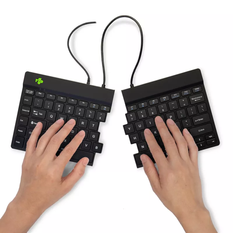 R-Go Tools Ergonomische Tastatur R-Go Split Break v2 mit Break-Software, ergonomische geteilte Tastatur, QWERTY (US), Kabelgebunden, schwarz