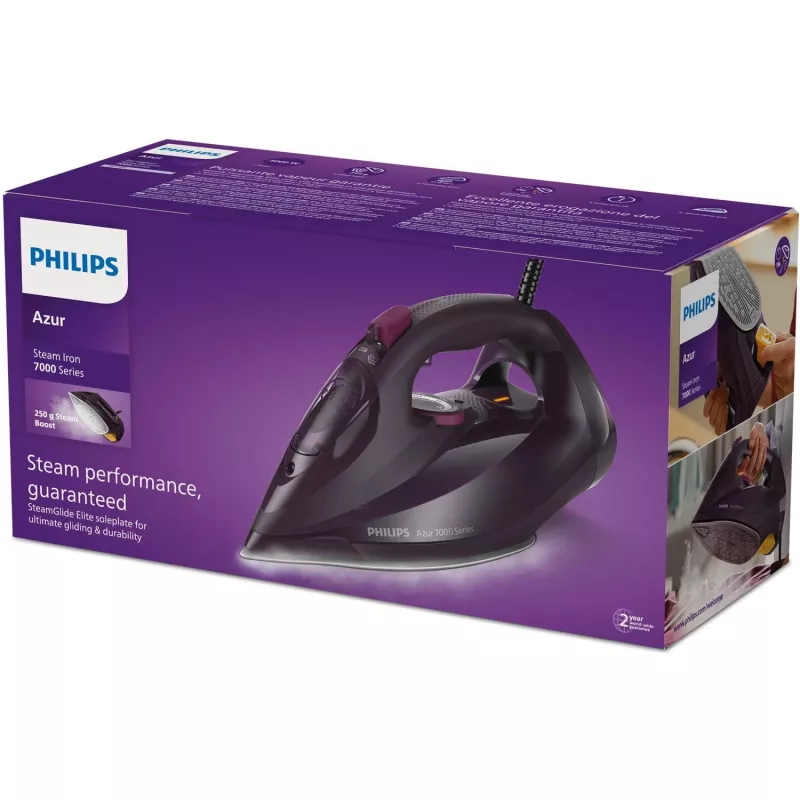 Philips 7000er-Serie DST7061/30 Bügeleisen Dampfbügeleisen SteamGlide Elite-Bügelsohle 3000 W Lila