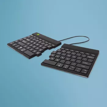 R-Go Tools Ergonomische Tastatur R-Go Split Break mit Pausensoftware, ergonomische geteilte Tastatur, QWERTY (US), Bluetooth, schwarz