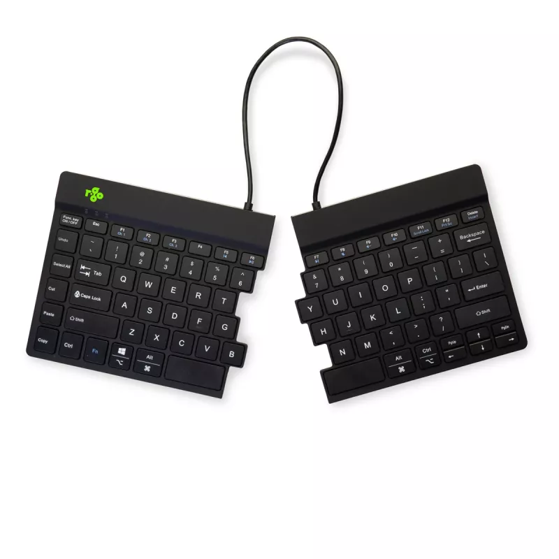 R-Go Tools Ergonomische Tastatur R-Go Split Break mit Pausensoftware, ergonomische geteilte Tastatur, QWERTY (US), Bluetooth, schwarz