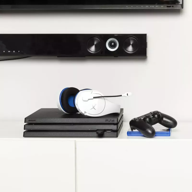 HyperX Cloud Stinger Core – Kabelloses Gaming-Headset (Weiß-Blau) – PS5-PS4