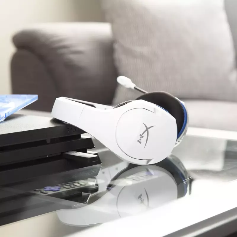 HyperX Cloud Stinger Core – Kabelloses Gaming-Headset (Weiß-Blau) – PS5-PS4