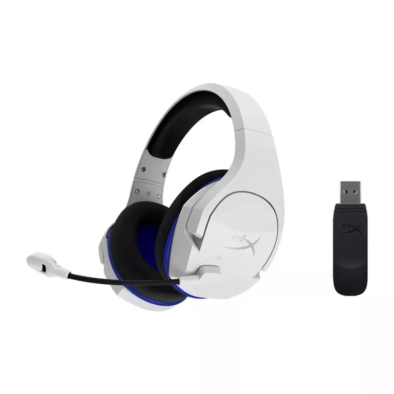 HyperX Cloud Stinger Core – Kabelloses Gaming-Headset (Weiß-Blau) – PS5-PS4