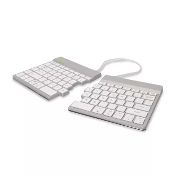 R-Go Tools Ergonomische Tastatur R-Go Split Break mit Pausensoftware, ergonomische geteilte Tastatur, QWERTY (US), Bluetooth, weiß