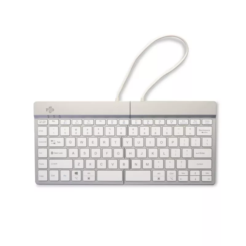 R-Go Tools Ergonomische Tastatur R-Go Split Break mit Pausensoftware, ergonomische geteilte Tastatur, QWERTY (US), Bluetooth, weiß
