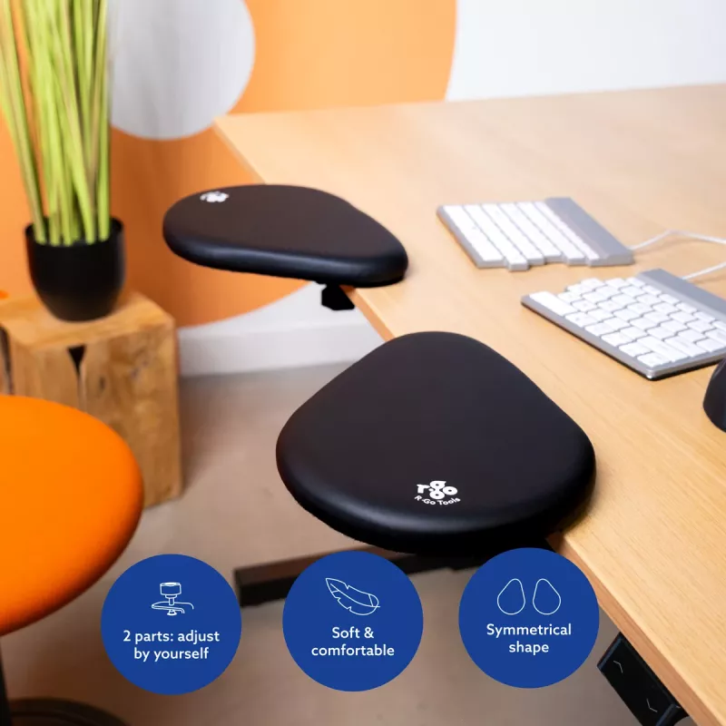 R-Go Tools Armauflage R-Go split, ergonomische Armauflage zweiteilig, verstellbar, symmetrisch, mit Softfoam, schwarz