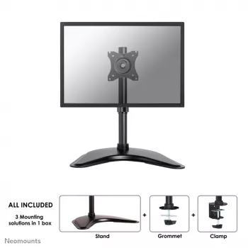 Neomounts NM-D335Schwarz Monitorhalterung 10-30 Zoll, Klemme/Freistehend/Tischdurchführung, 10 kg, 25,4 cm (10 Zoll), 76,2 cm (30 Zoll), 100 x 100 mm, Schwarz