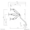 Neomounts FPMA-D750SILVER2 Monitorarm 10-32 Zoll - Gasfeder - Topfix - 180°-Stopp