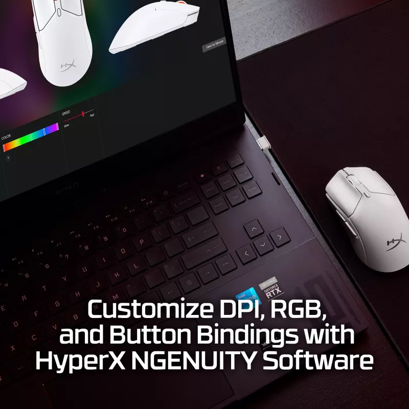 HyperX Pulsefire Haste 2 Mini - Kabellose Gaming-Maus (Weiß)