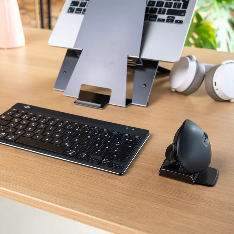 R-Go Tools Ergonomische Maus R-Go Twister, mit Pausensoftware, beidhändige Maus für beide Hände, faltbar, Bluetooth und kabelgebunden