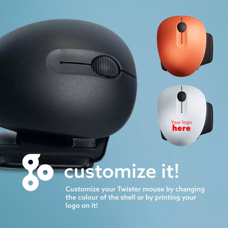 R-Go Tools Ergonomische Maus R-Go Twister, mit Pausensoftware, beidhändige Maus für beide Hände, faltbar, Bluetooth und kabelgebunden