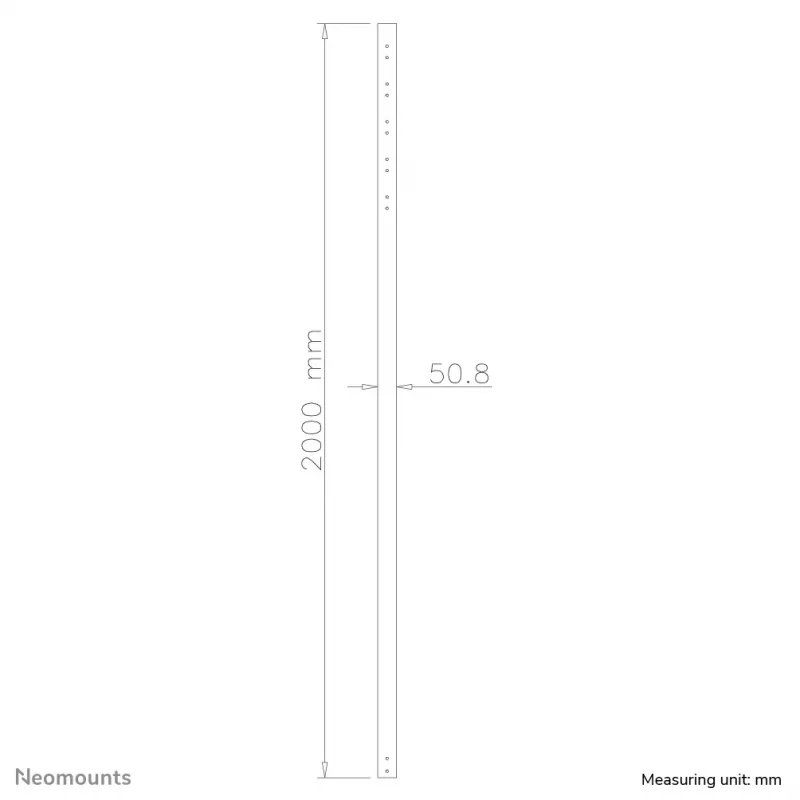 Neomounts FPMA-CP200Schwarz Verlängerungsstange TV Deckenhalterung - h 200 cm