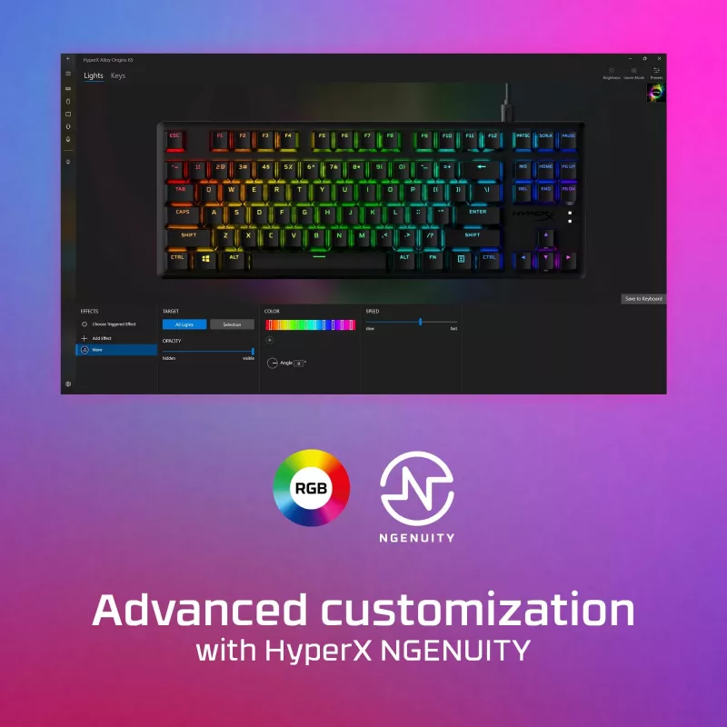 HyperX Alloy Origins Core – Mechanische Gaming-Tastatur – HX Blue (US-Layout)
