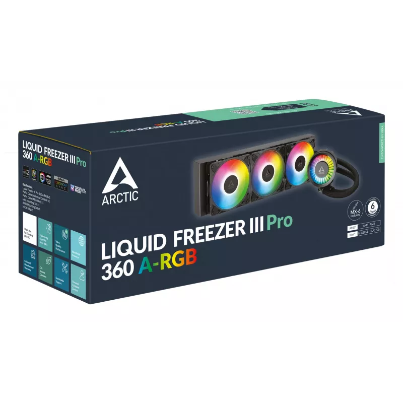 ARCTIC Liquid Freezer III Pro 360 A-RGB - Multi-kompatibler All-in-One CPU-Wasserkühler mit A-RGB
