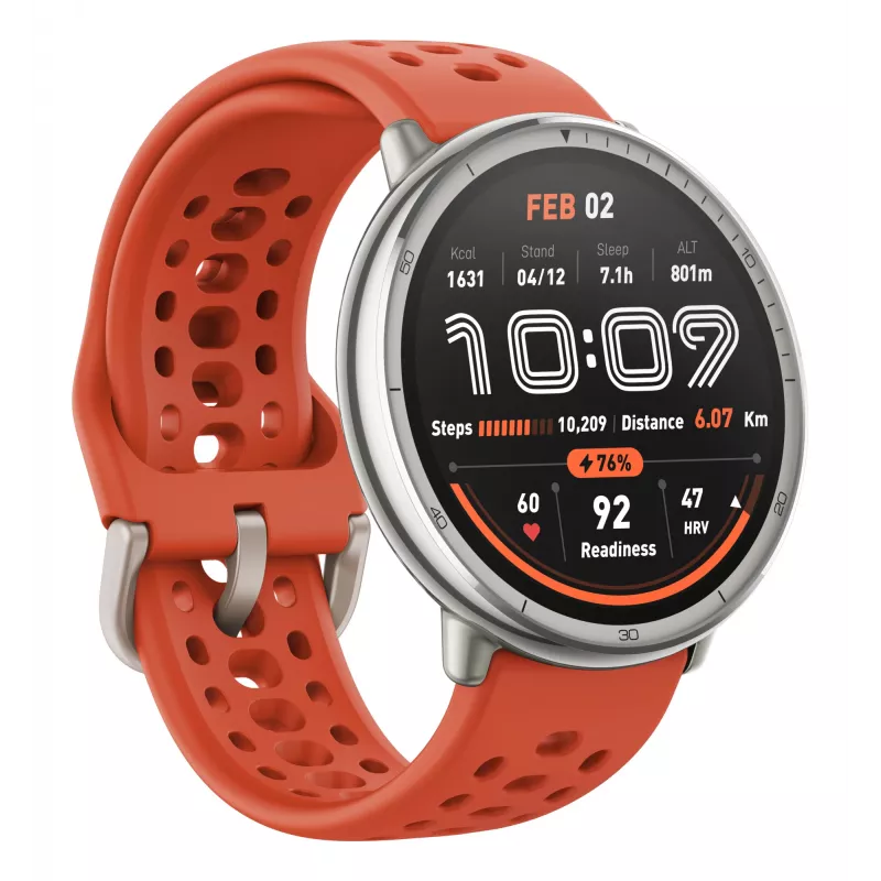 Amazfit W2433EU1N Smartwatch / Sportuhr 3,35 cm (1,32 Zoll) AMOLED Digital 466 x 466 Pixel Touchscreen Silber
