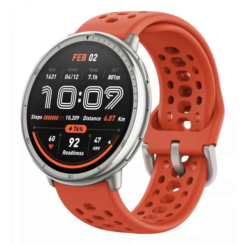 Amazfit W2433EU1N Smartwatch / Sportuhr 3,35 cm (1,32 Zoll) AMOLED Digital 466 x 466 Pixel Touchscreen Silber