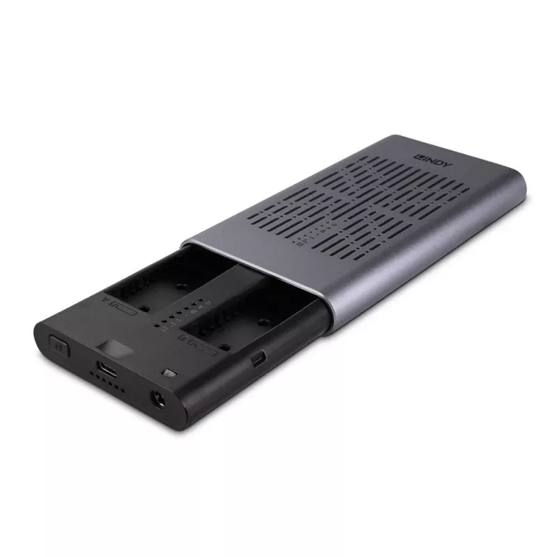 Lindy USB 3.2 Gen 2x2 Dual M.2 NVMe SSD-Gehäuse mit Klonfunktion