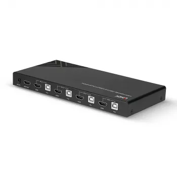 Lindy KVM-Switch HDMI 18G USB 2.0 Audio 4 Port 4K Ultra HD